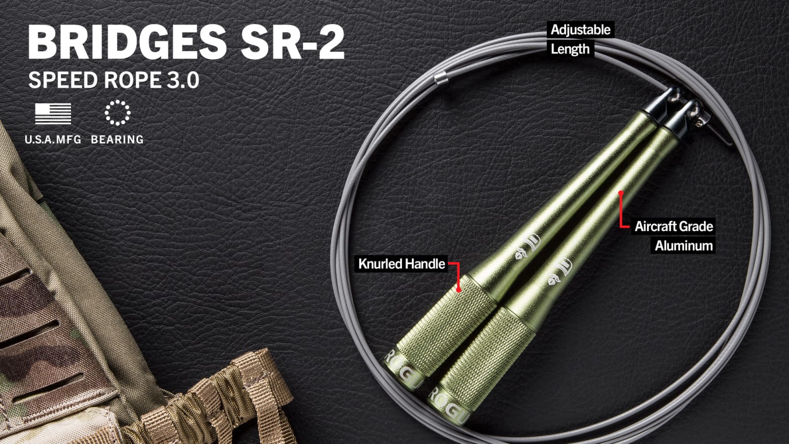 rink@-n 　SOUTH2 WEST8 ROPE 32inch Bridges SR-2 Speed Rope 2.0 - Green | Rogue Fitness